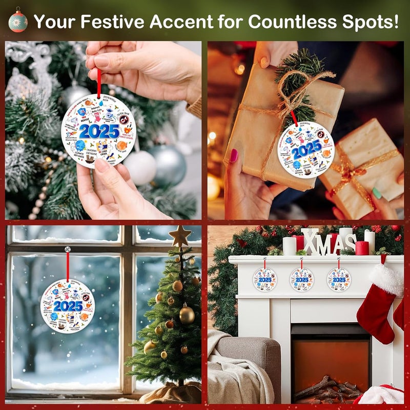 PETCEE Christmas Ornament 2025 - Funny Year in Review Hot Topic Gift Hilarious Trending Christmas Tree Decor for Adults & Family Unique Keepsake Hanging Decor for 2025 - Image 5